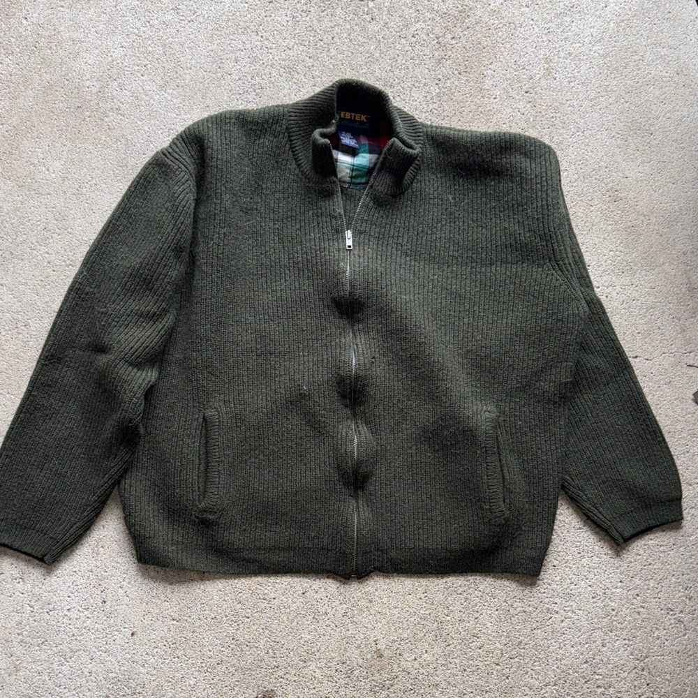 Ebtek Eddie Bauer 100% Wool Full Zip Sweater